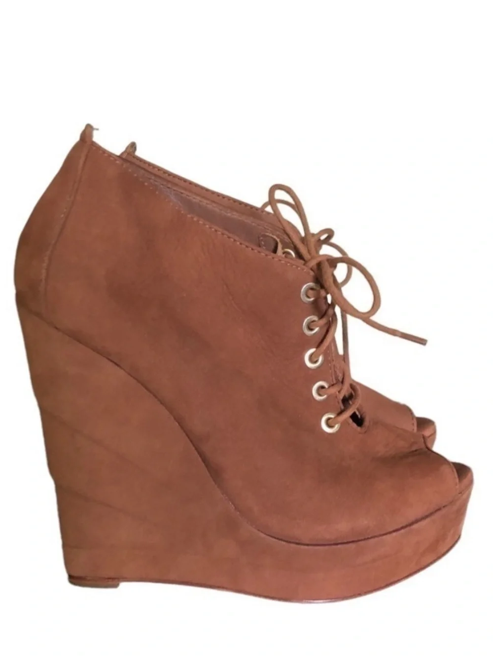DVF Diane von Furstenberg Payton Suede Platform Wedge Booties 7.5 Designer